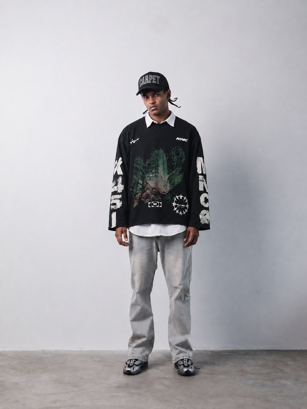 Wood Grafic Long Sleeve - Vintage premium black