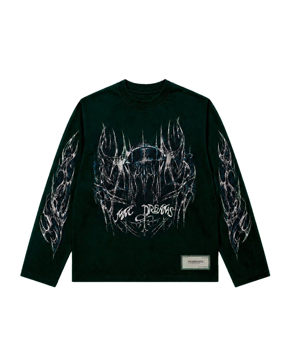 Metalling Flames Long Sleeve - Vintage premium black